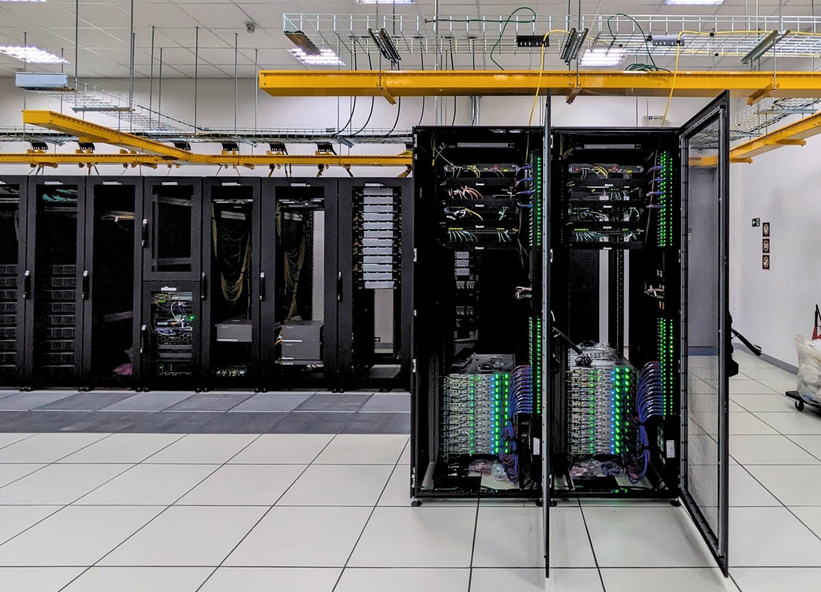 A data centre aisle